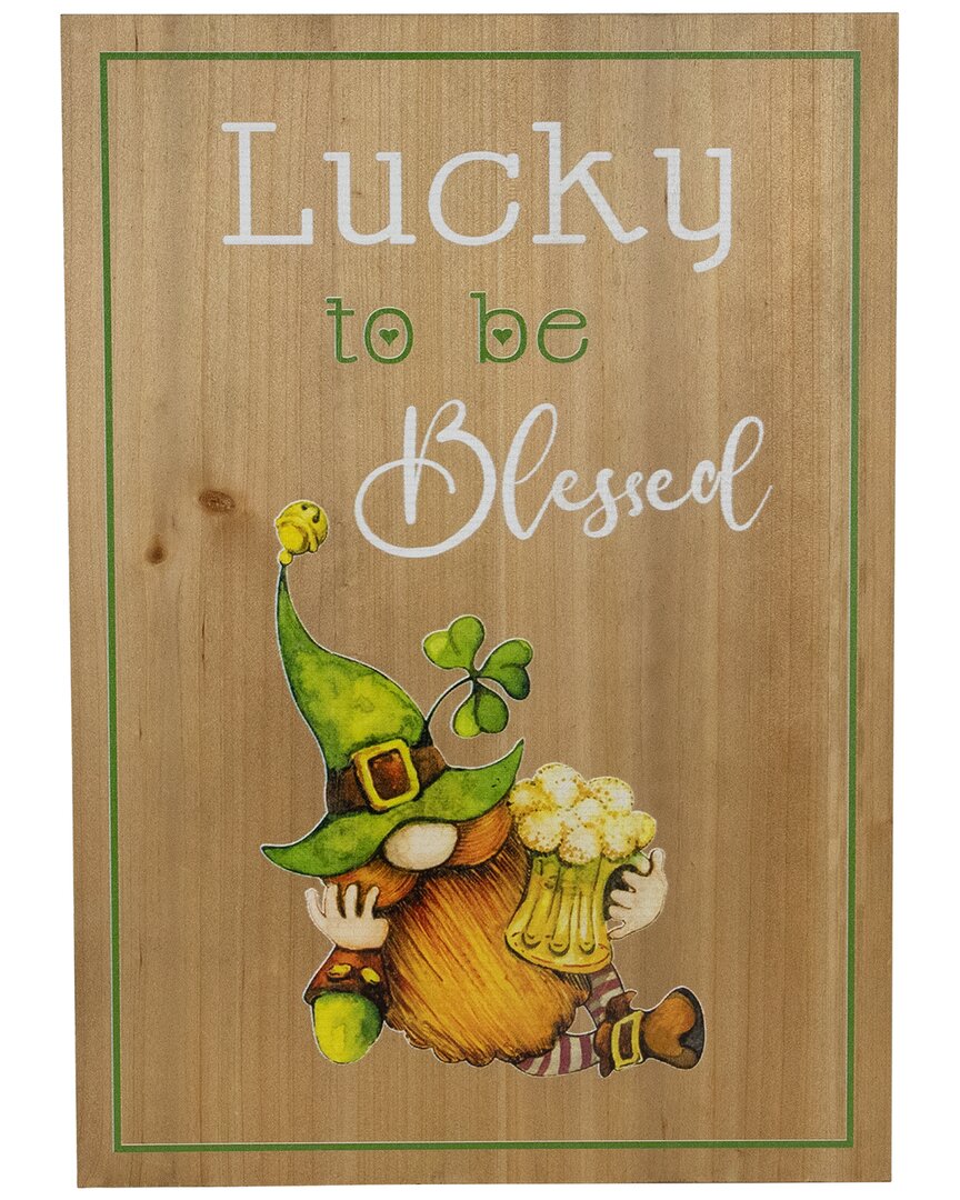 Shop Northlight Lucky To Be Blessed St. Patrick's Day Wooden Wall Sign In Brown