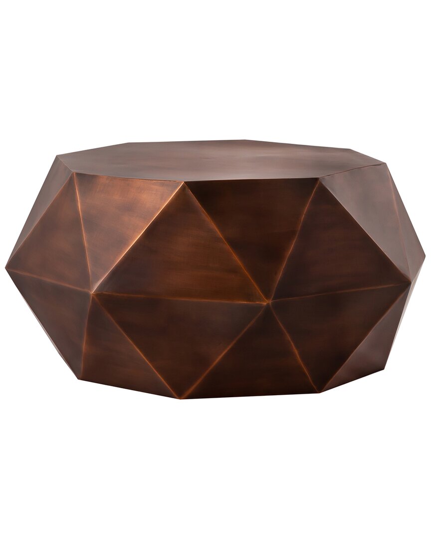 Pasargad Home Kronos Diamond Shape Iron Coffee Table In Copper