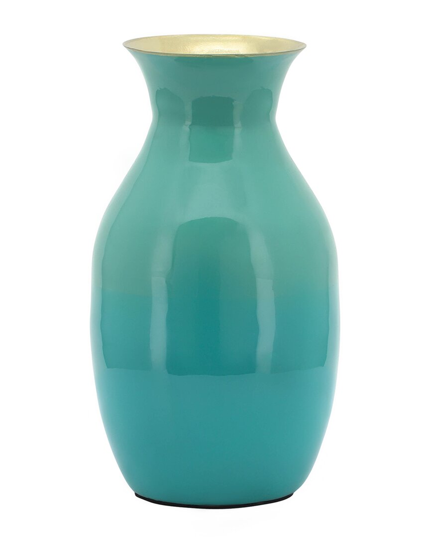 Sagebrook Home 9in Iron Vase In Green