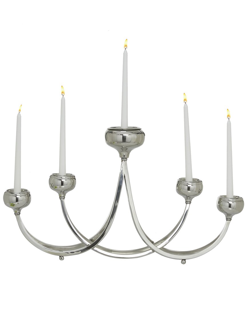 Peyton Lane Silver Stainless Steel Candelabra In Silver