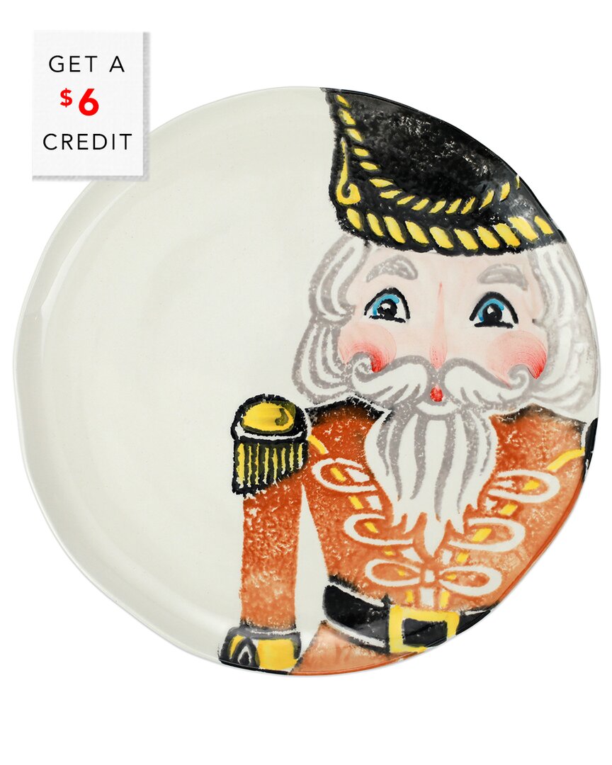Vietri Nutcrackers Dinner Plate With $6 Credit In Gold