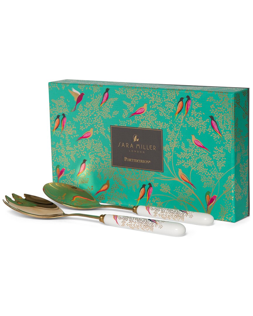 Sara Miller London Salad Servers In White