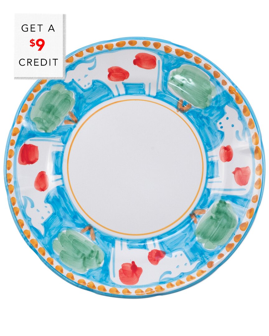 Vietri Mucca Dinner Plate In Blue