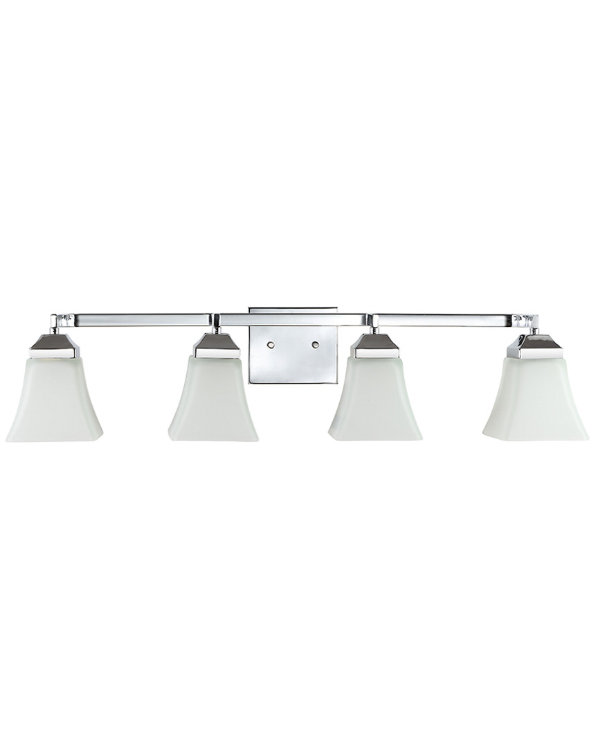 Jonathan Y Staunton 33in 4-light Iron/glass Modern Cottage Led Vanity Light In Metallic