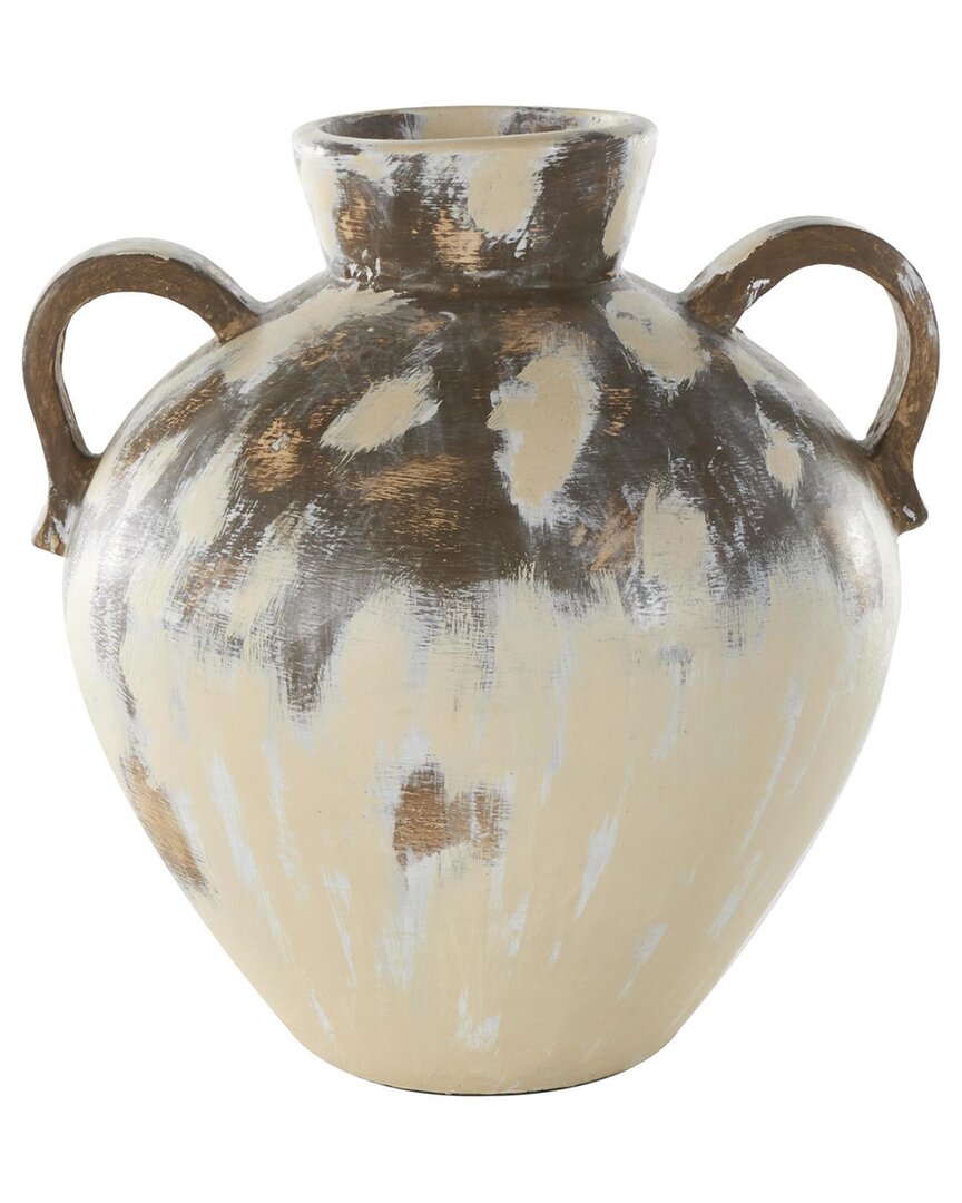 Peyton Lane Ceramic Antique Style Pot Decorative Vase In White