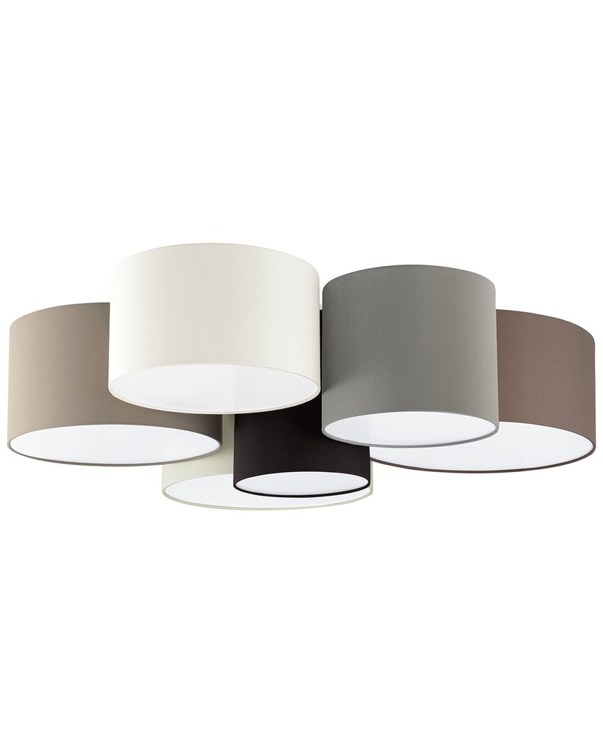 EGLO EGLO PASTORE 6 LIGHT CEILING LIGHT WITH WHITE/BLACK/TAUPE/GREY & CAPPUCHINO SHADES