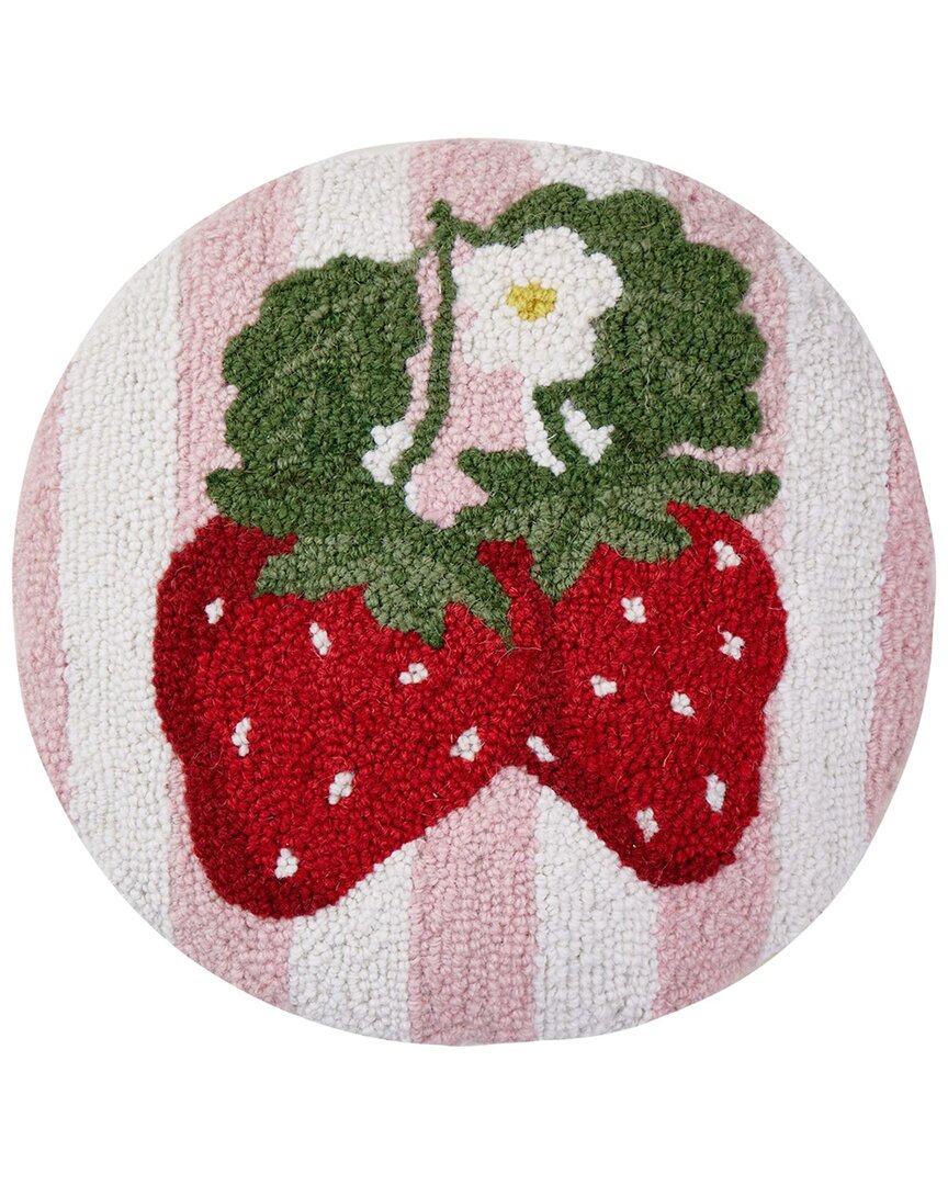 Peking Handicraft Stripe Strawberries Hook Pillow