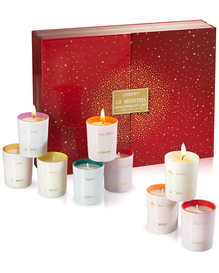 Lovery 12pc Unique Scented Aromatherapy Soy Candles Gift Box In Multi
