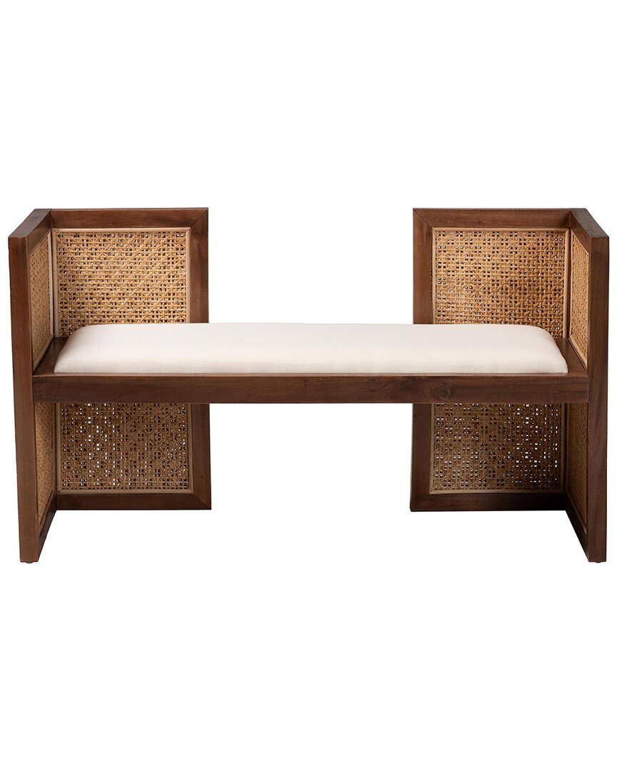 Baxton Studio Lovina Bohemian Wood Accent Bench