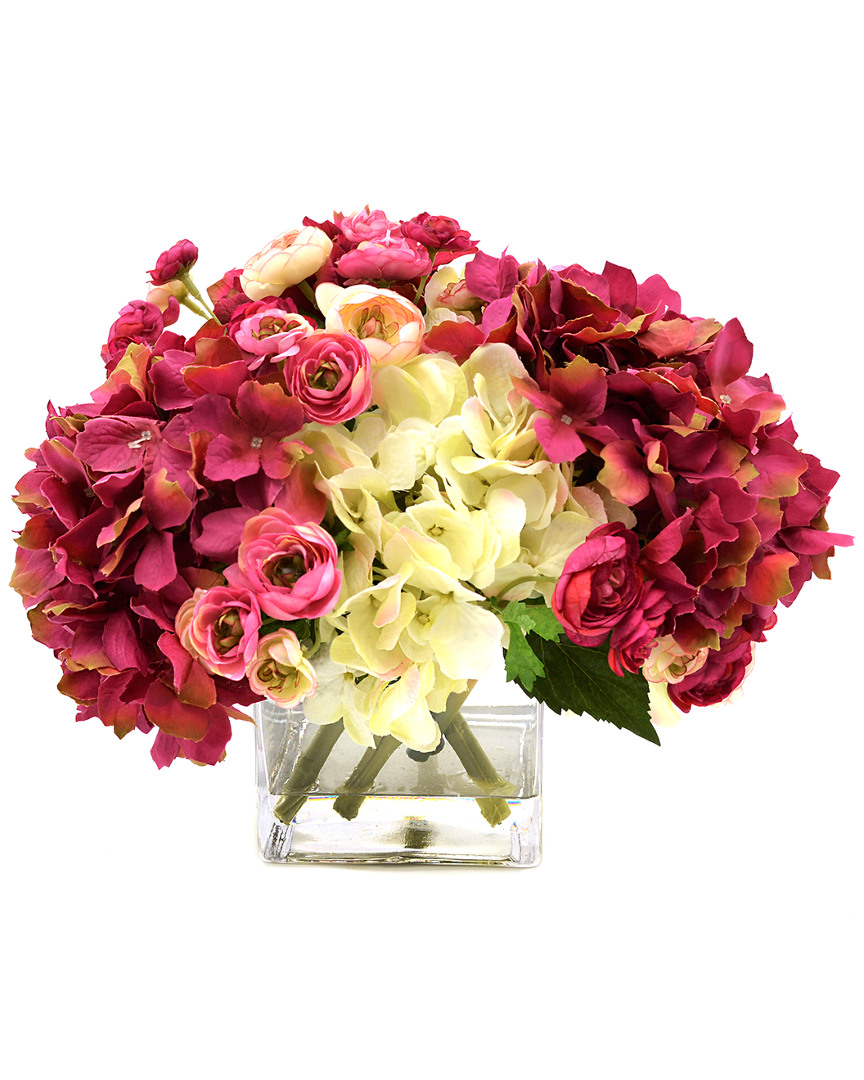 Creative Displays Fuchsia And White Hydrangea & Fuchsia Ranunculus Floral Arrangement