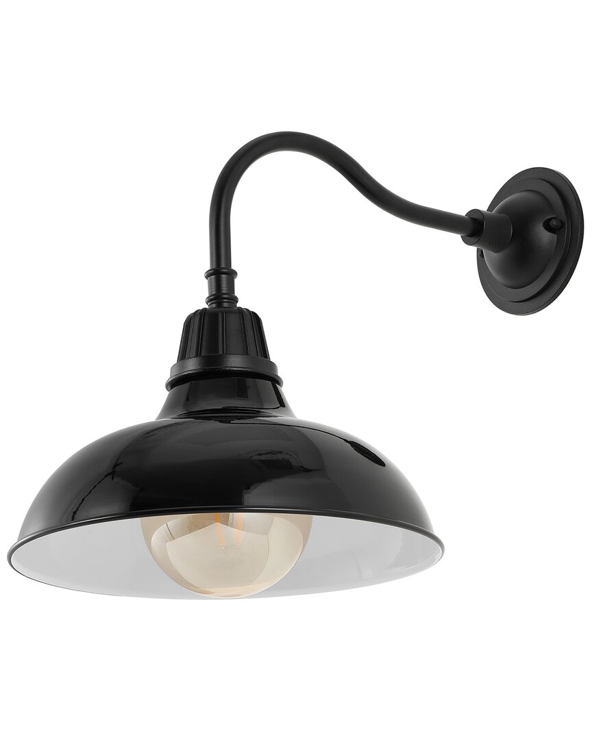 Jonathan Y Aurora Farmhouse Industrial Indoor/outdoor Sconce In Black