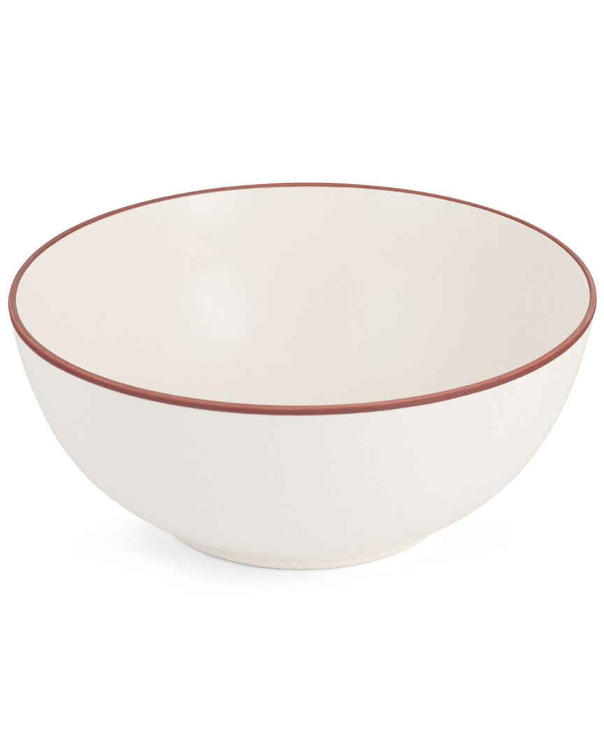 Nambe Taos Deep Stoneware Serving Bowl In White