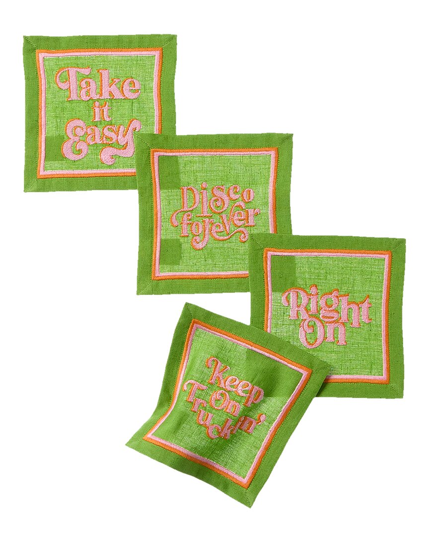 Jonathan Adler Set Of 4 Deep Thoughts Cocktail Napkins