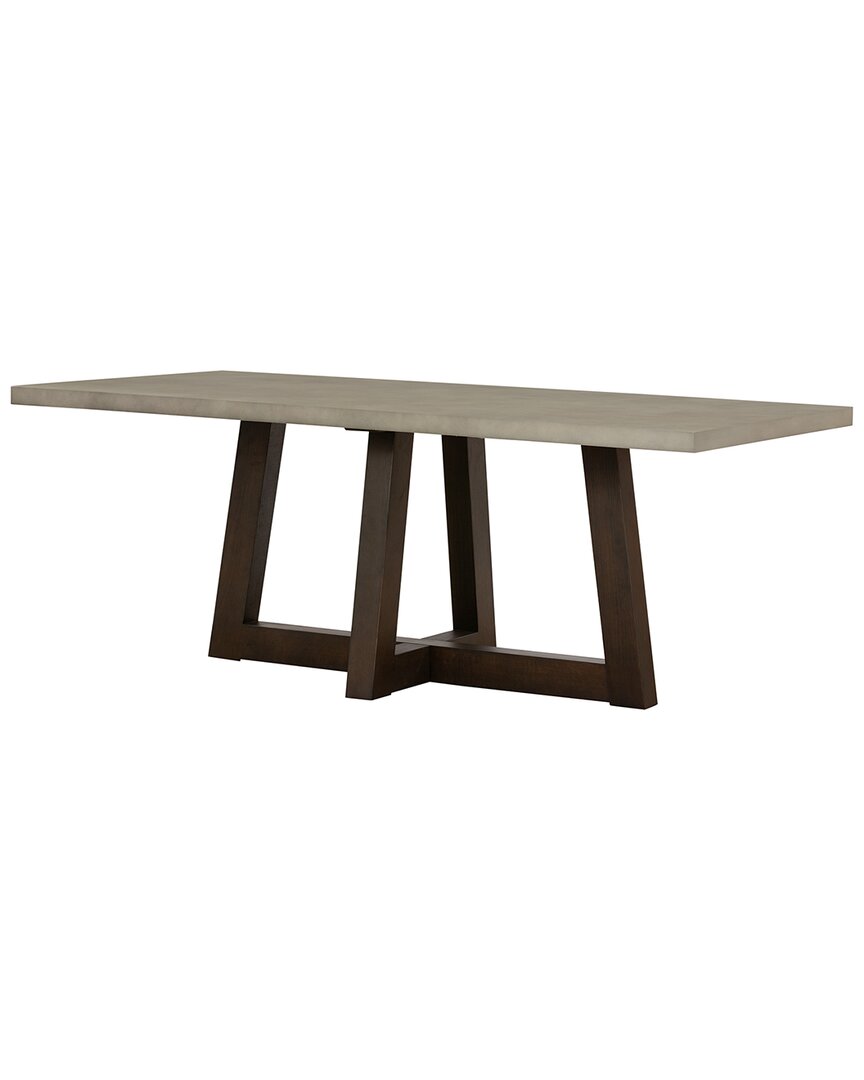 Armen Living Elodieconcrete And Oak Rectangle Dining Table In Gray