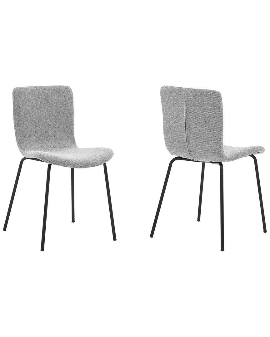 Armen Living Gillian Modern Metal Dining Room Chairs, Set Of 2 In Gray
