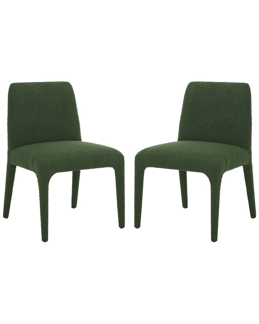Safavieh Couture Derrick Boucle Dining Chair In Green