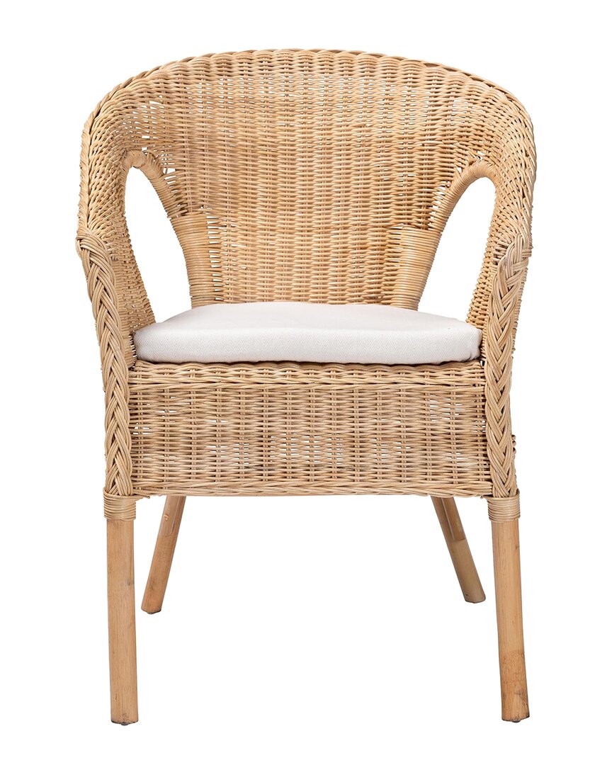 Baxton Studio Abbey Modern Bohemian Rattan Dining Chair In Brown