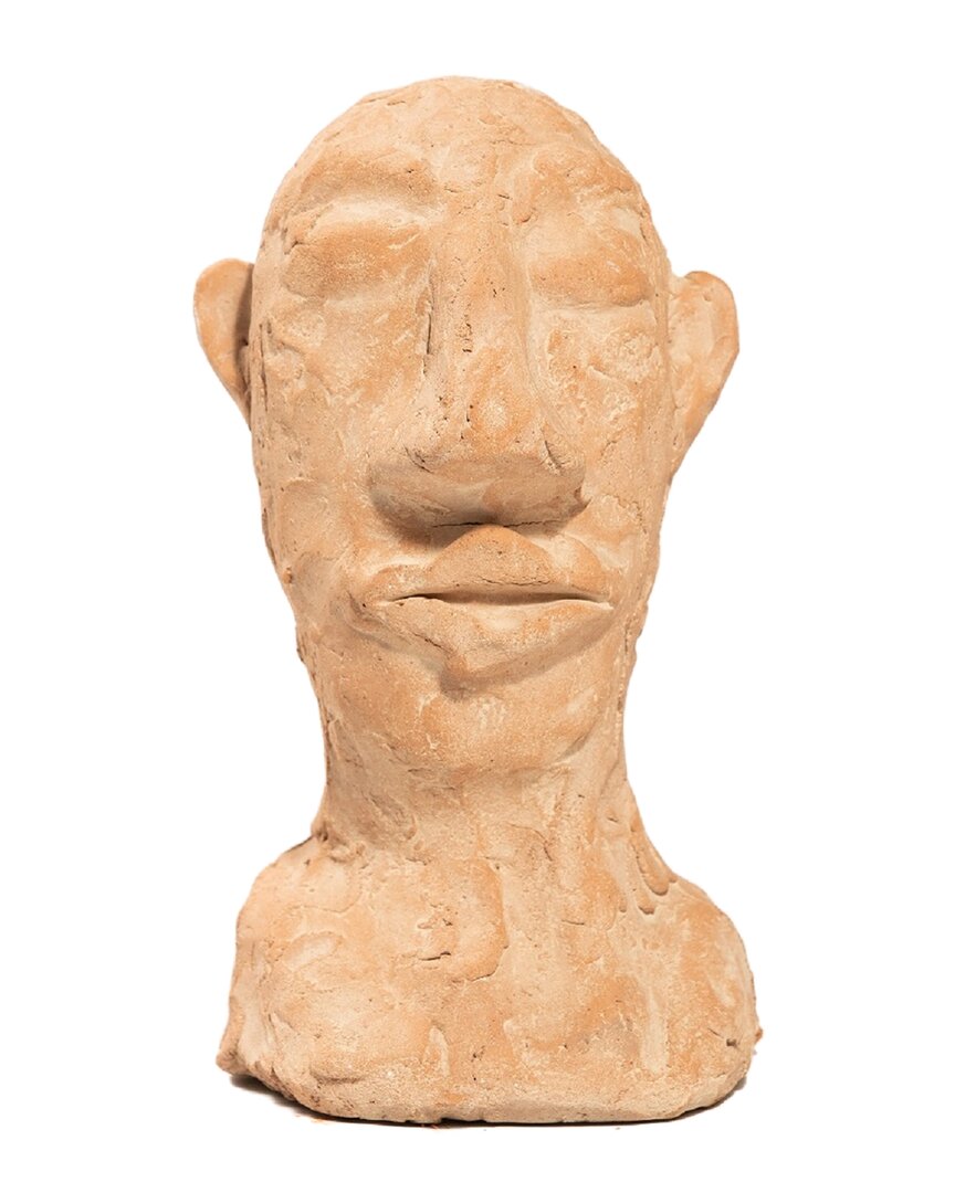Bidkhome Face Sculpture 3 In White