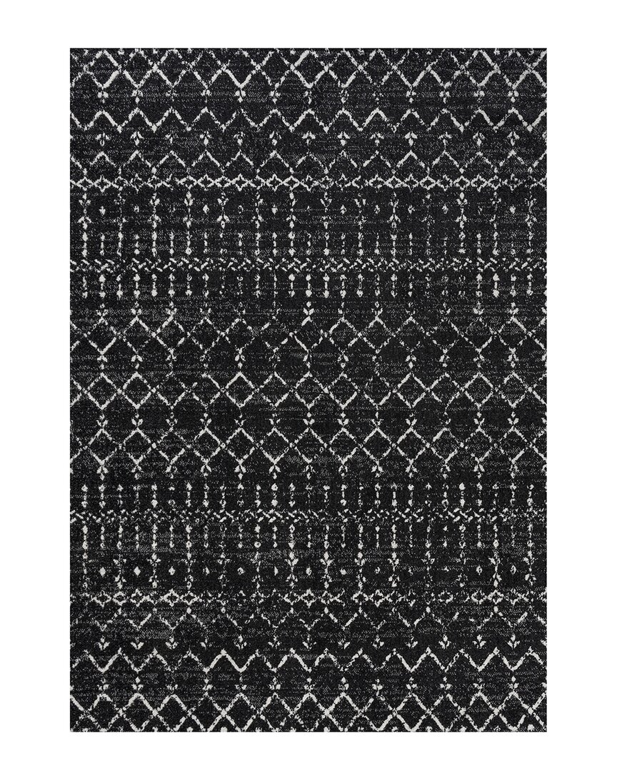 Jonathan Y Moroccan Hype Boho Vintage Diamond Area Rug In Black