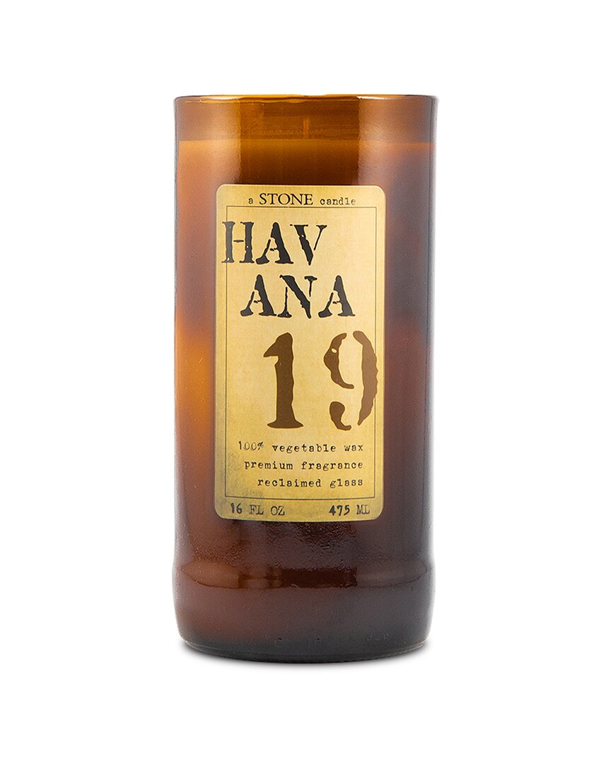 Stone Candles Handmade 16oz Everyday Reclaimed Bottle Candles - Havana In Brown