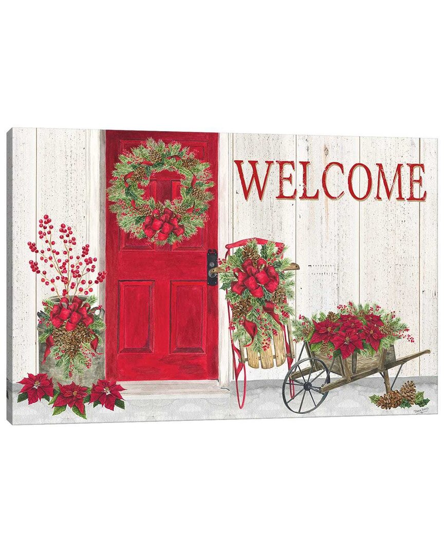 Icanvas Home For The Holidays Front Door Scene Wall Art