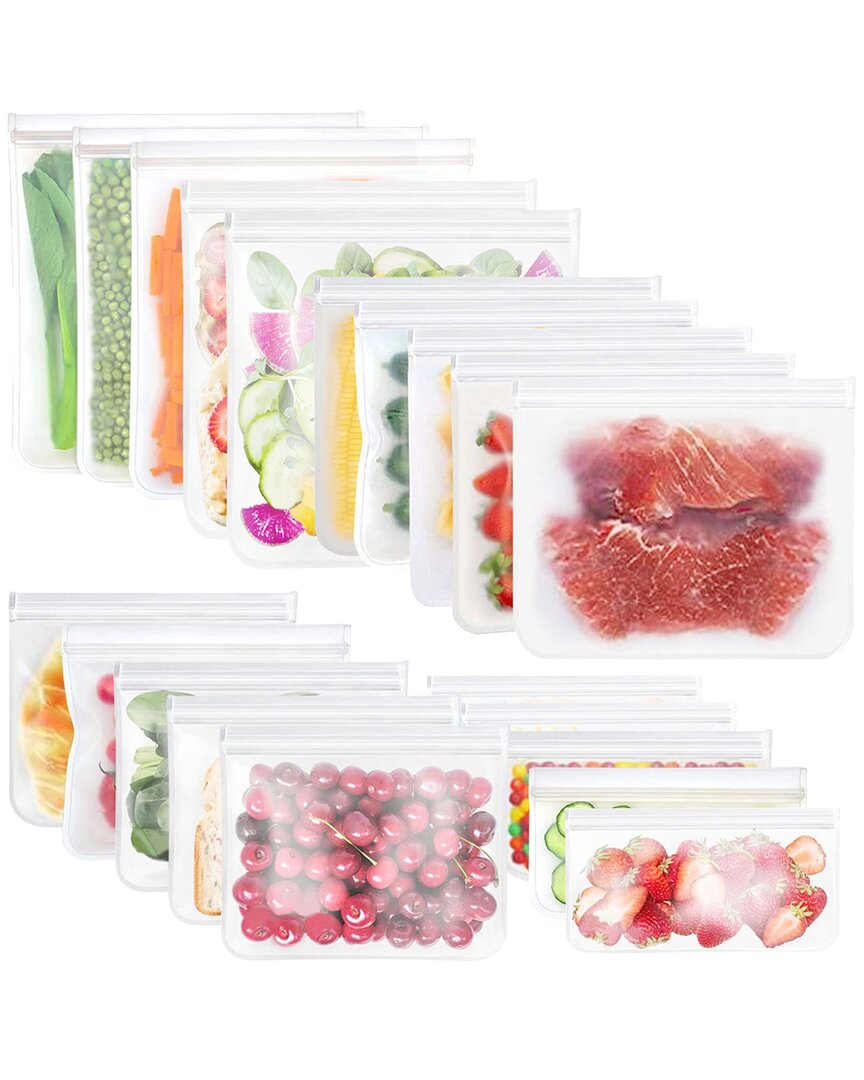 Fresh Fab Finds 20pc Reusable Food Storage Bags In Transparent