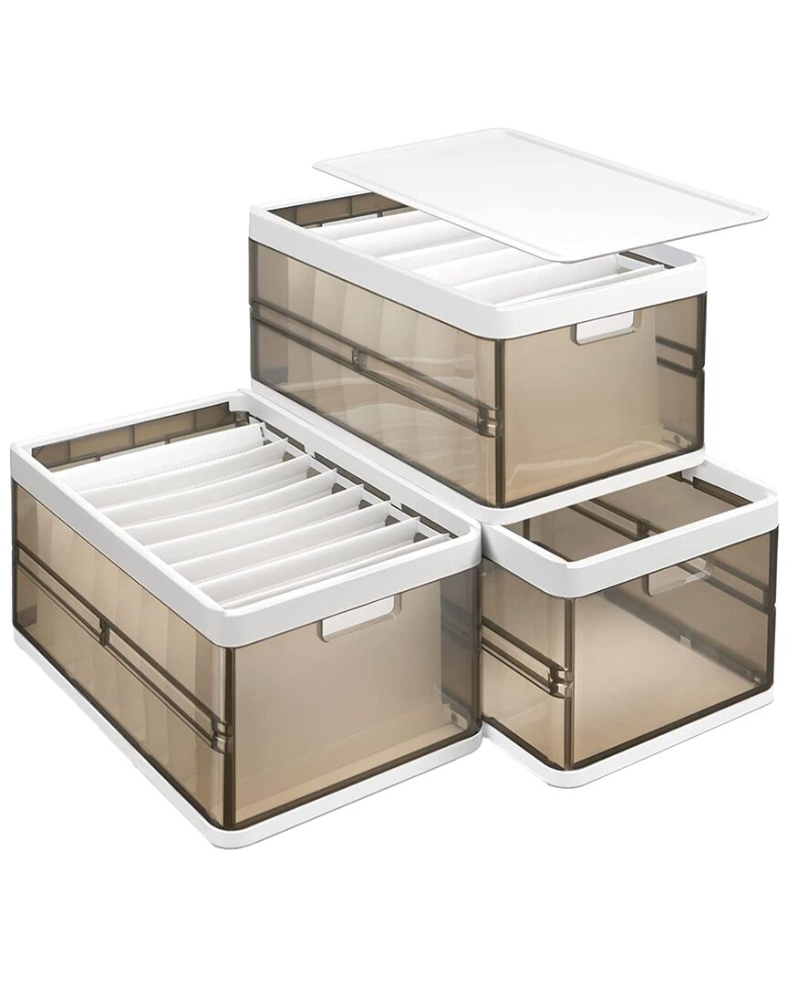 Fresh Fab Finds Pack Of 3 Foldable Storage Bin In Neutral
