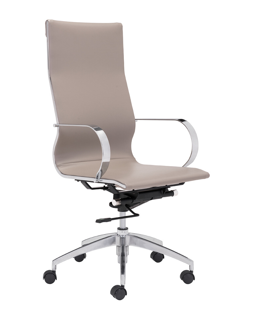 Zuo Modern Glider High Back Office Chair Taupe