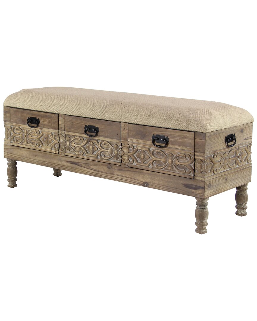 Peyton Lane Farmhouse Wood Storage Bench In Brown