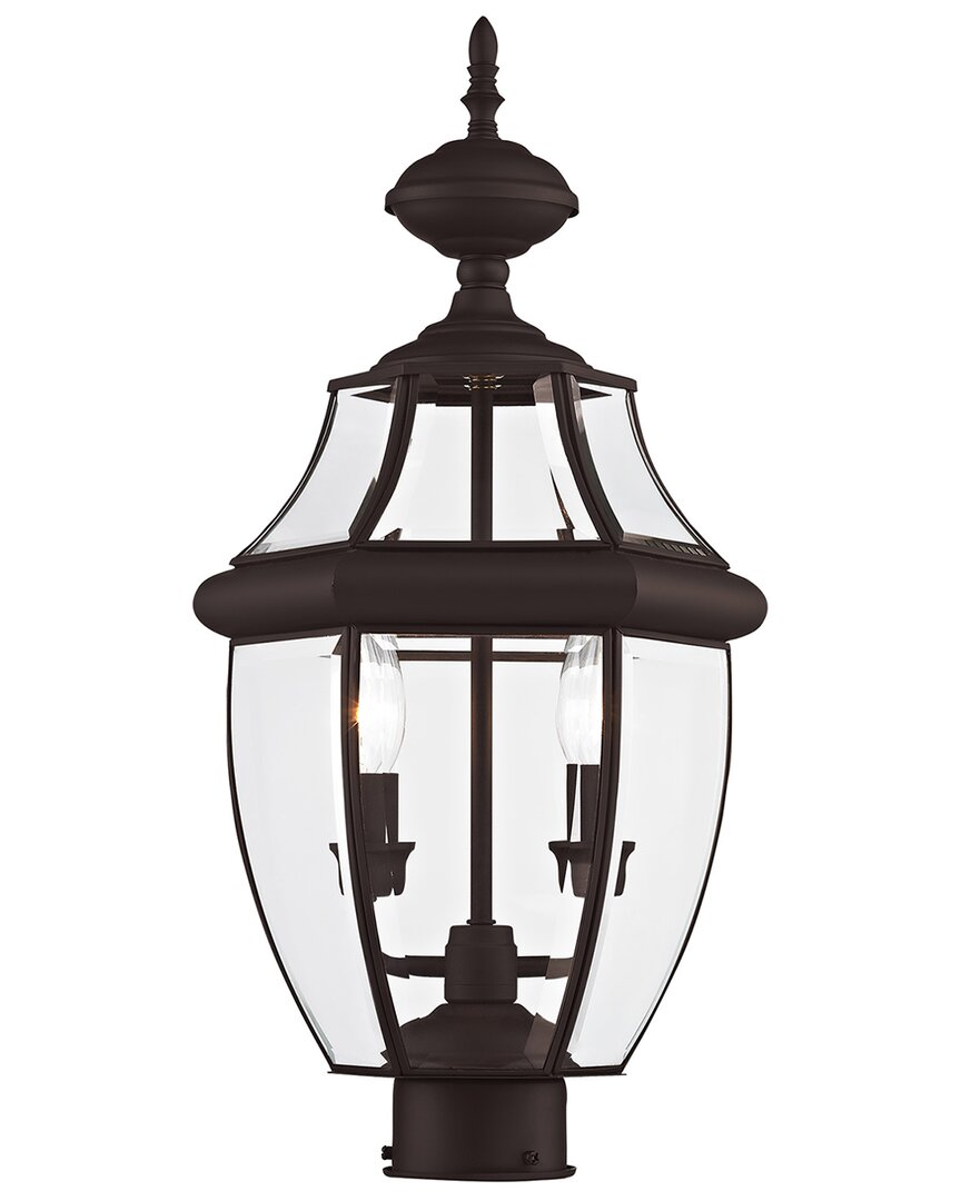 Livex Lighting 2-light Outdoor Post Top Lantern In Gold