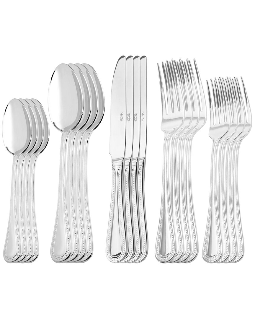 Martha Stewart Springbank 20pc Stainless Steel Flatware Set In Silver