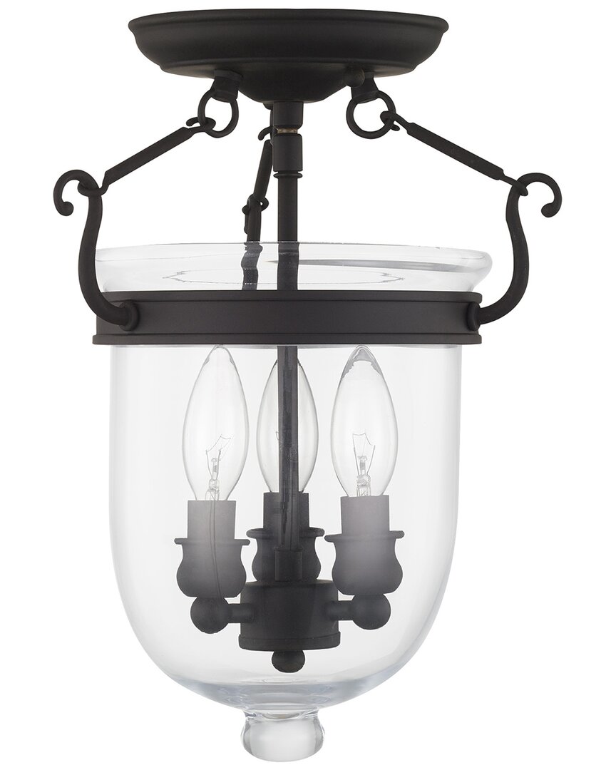 Livex Lighting Jefferson 3-light Black Ceiling Mount