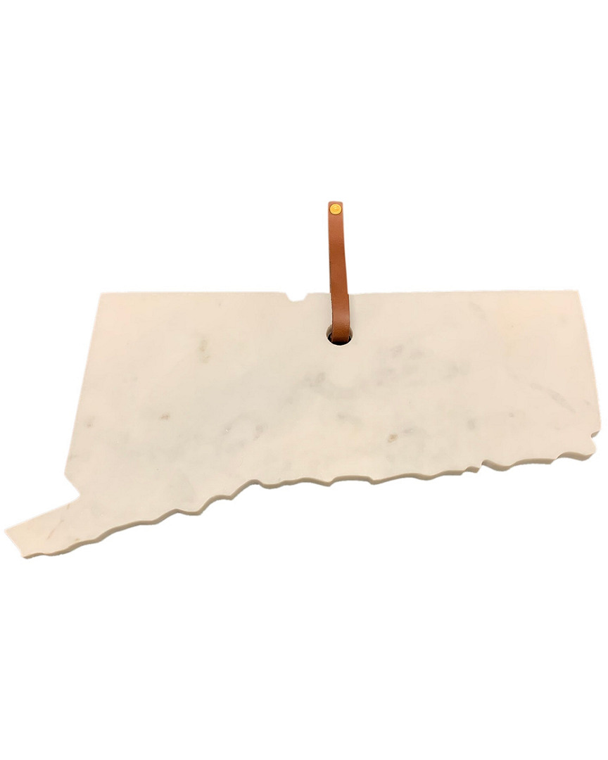 Bidkhome Large Polished Marble Connecticut Cutting Board In White