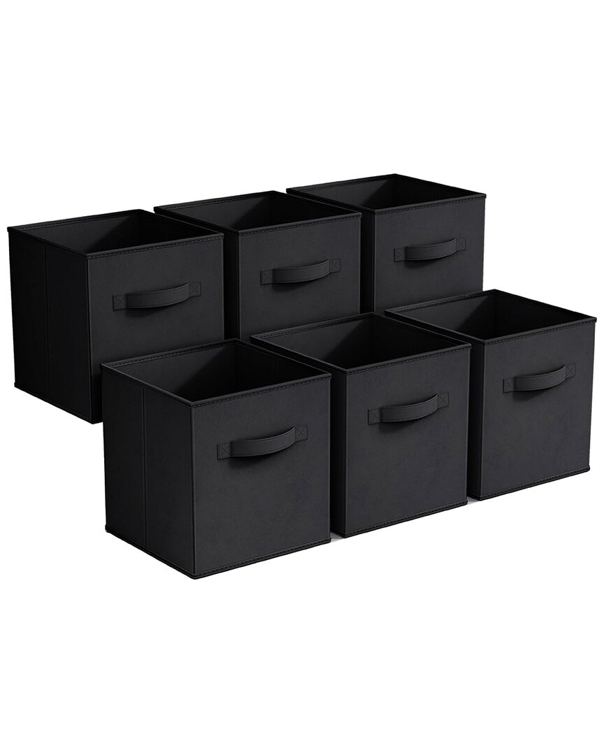 Sorbus 11in 6 Pack Foldable Storage Cubes In Black