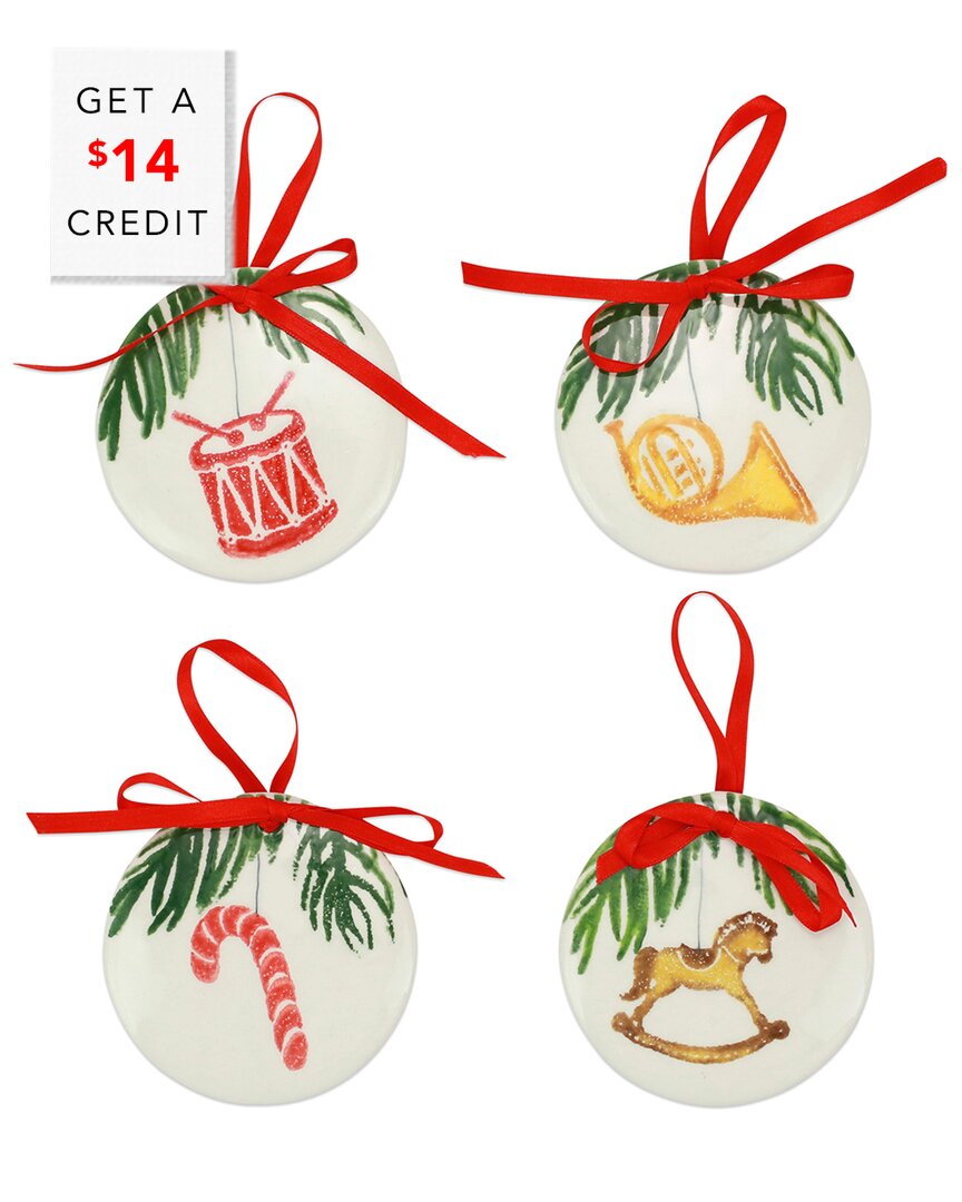 Vietri Nutcrackers Assorted Ornaments, Set Of 4 In Multicolor