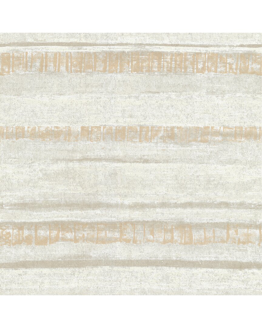 Brewster Rakasa Gold Distressed Stripe Wallpaper In Multi