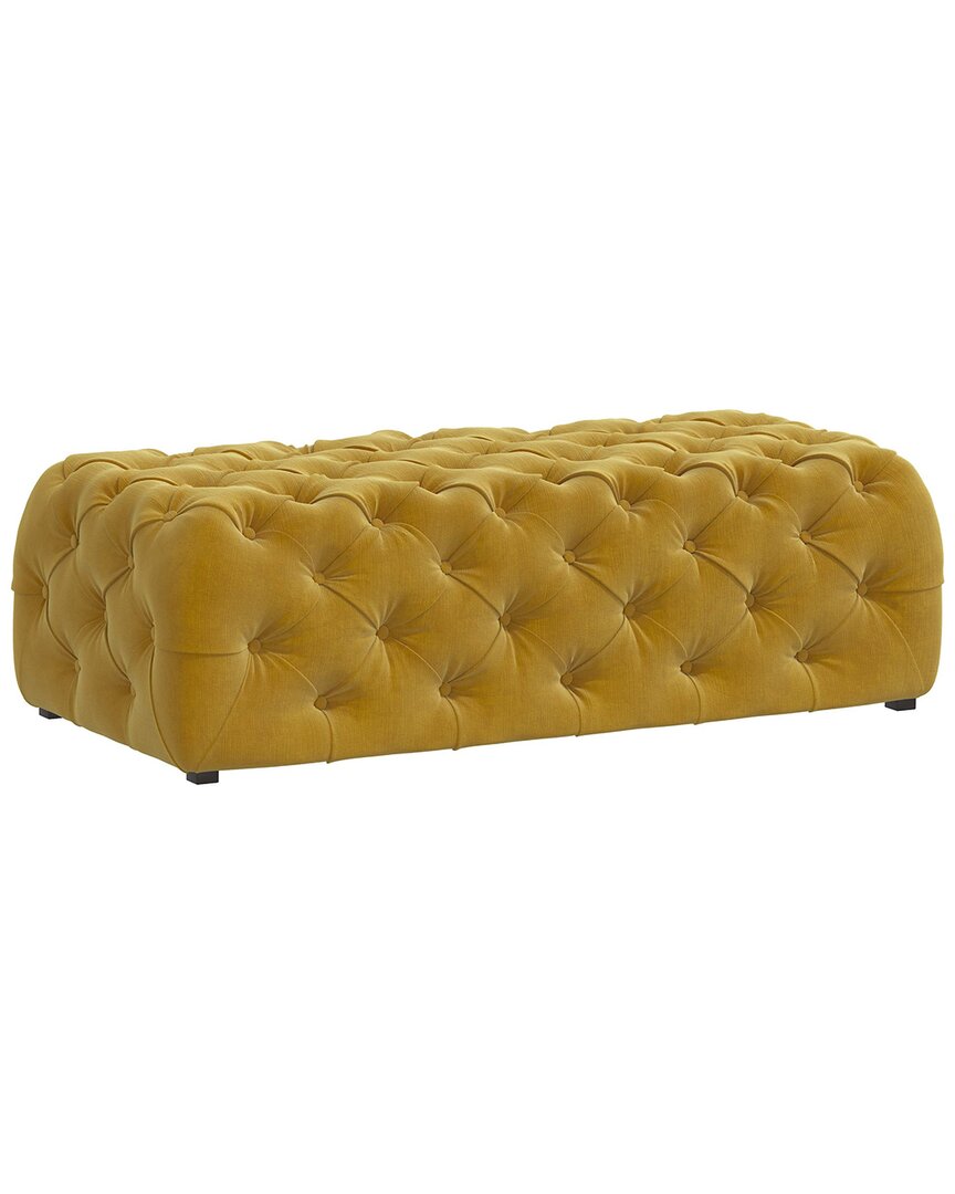 Skyline Furniture Tufted Citronella Bench In Gold