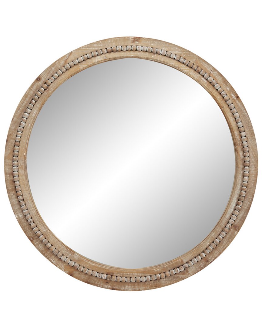 Peyton Lane Light Brown Rustic Wood Wall Mirror In Light Brown