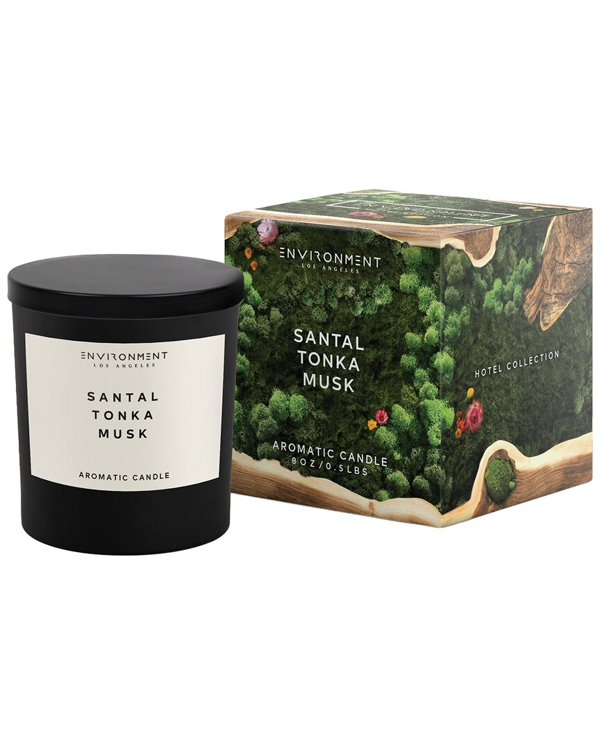 Environment Los Angeles Environment 8oz Candle Inspired By Le Labo Santal And 1 Hotel Santal In Black