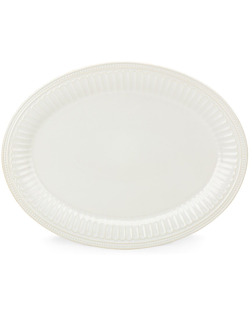 Lenox French Perle Groove White Oval Serving Platter
