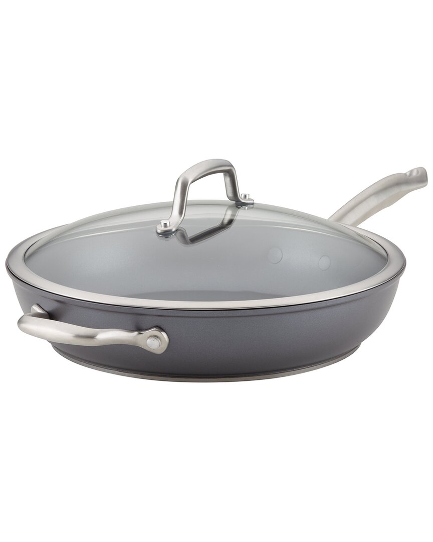Anolon Accolade Hard Anodized 12in Covered Deep Skillet & Lid In Beige