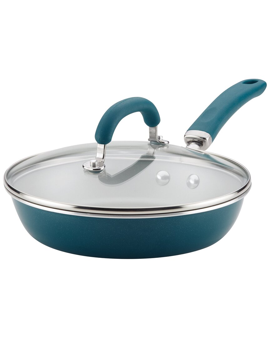 Rachael Ray Create Delicious Enameled Aluminum 9.5in Skillet In Teal