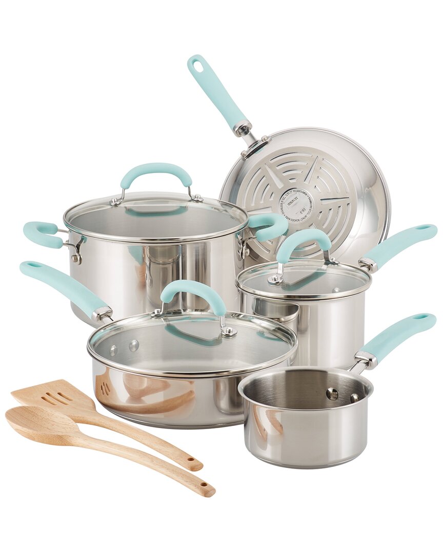 Rachael Ray Stainless Steel 10pc Set In Silver
