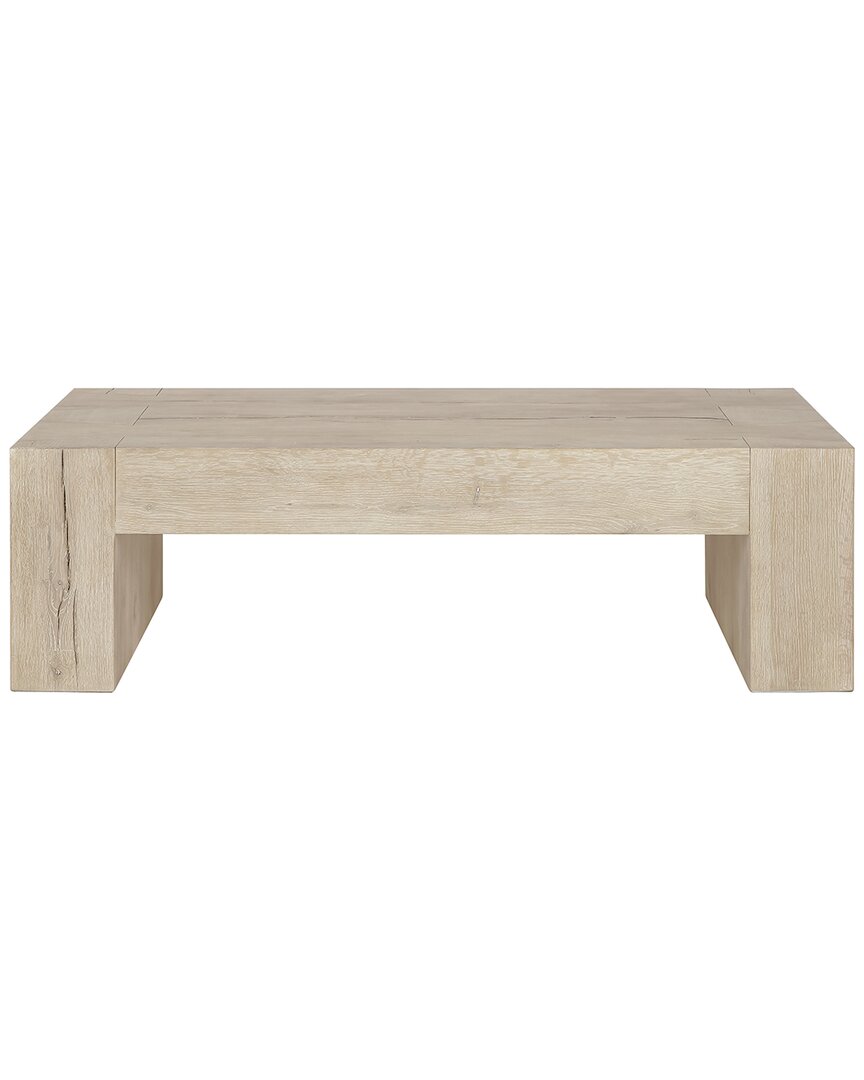 Classic Home Bristol Cracked Oak Wood Coffee Table In White