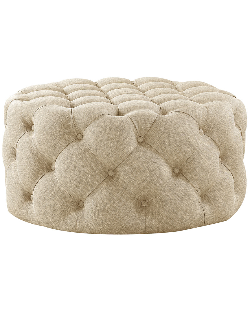 Inspired Home Desiree Linen Cocktail Ottoman