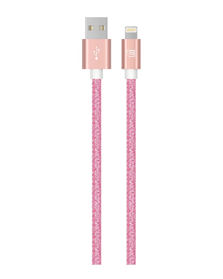 Shop Lax Gadgets Apple Mfi Certified 6ft Glitter Lightning Cable In Pink