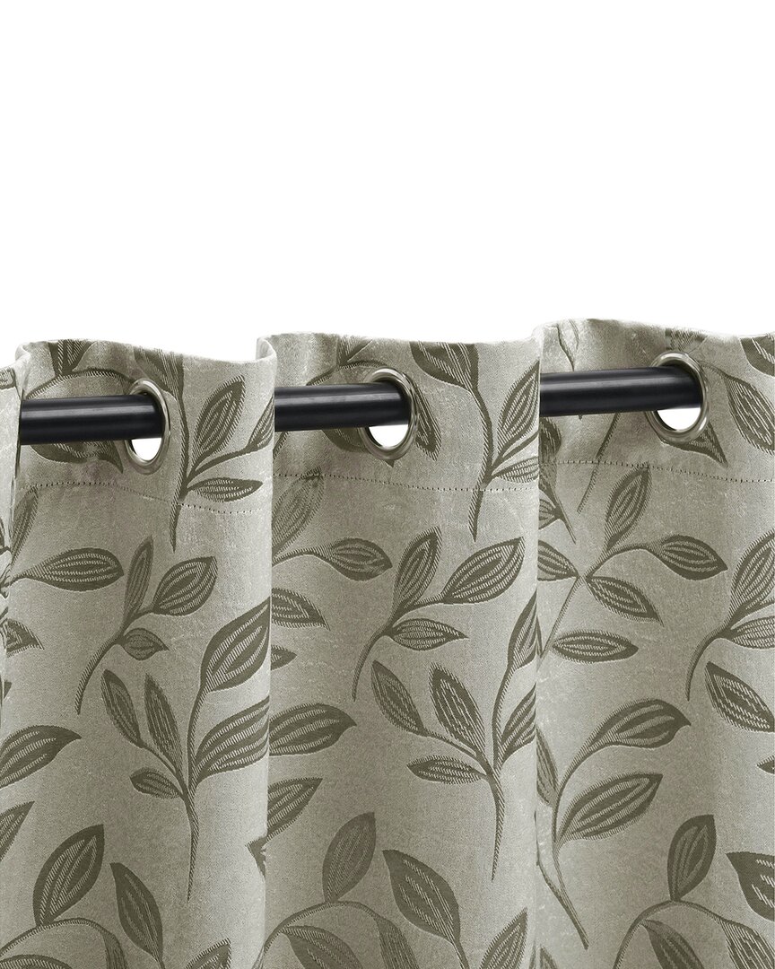 Superior 26x63 Leaves Modern Bohemian Blackout 2pc Curtain Panel Set In Green