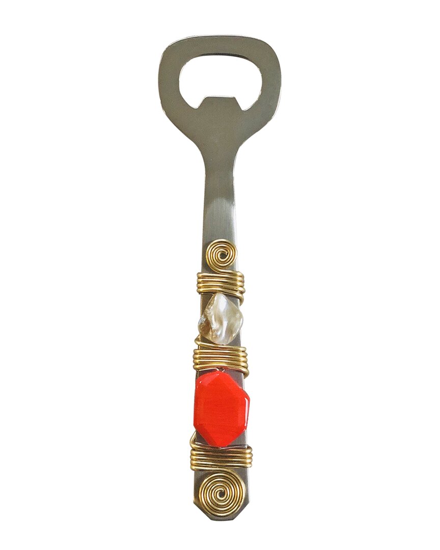 Tiramisu Mother-of-pearl Bottle Opener In Red