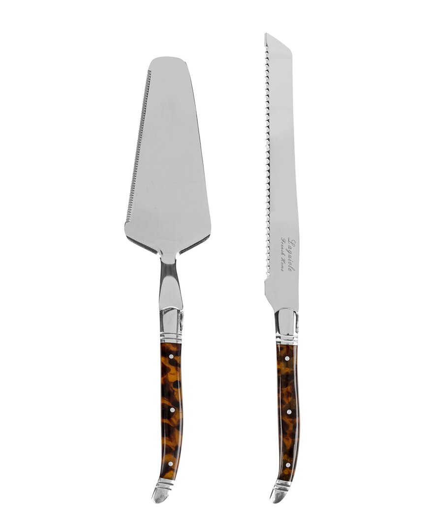 French Home Connoisseur Laguiole 2-pc. Cake And Pie Server Set In Brown
