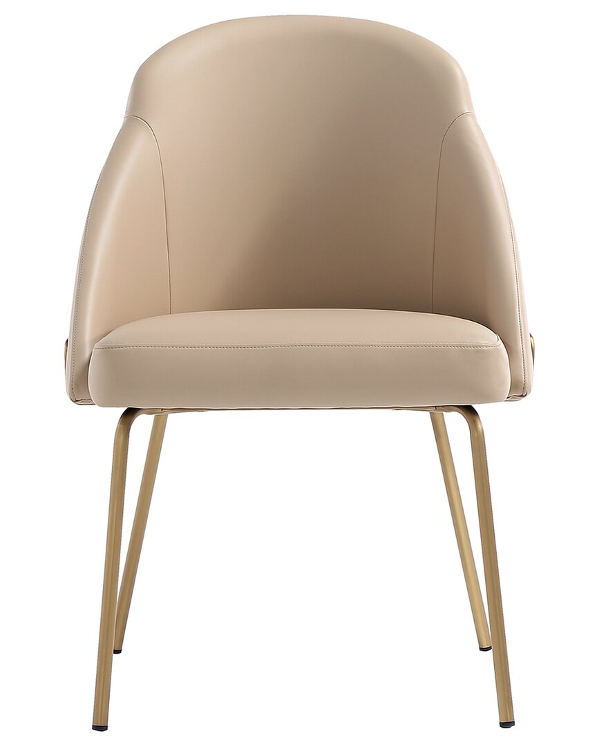 Manhattan Comfort 34.4" Faux Leather Gracie Dining Chair In Brown
